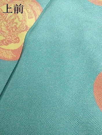 平和屋着物●江戸小紋　鮫小紋柄　鳳凰花絵皿文　正絹　逸品　AABH7145cs