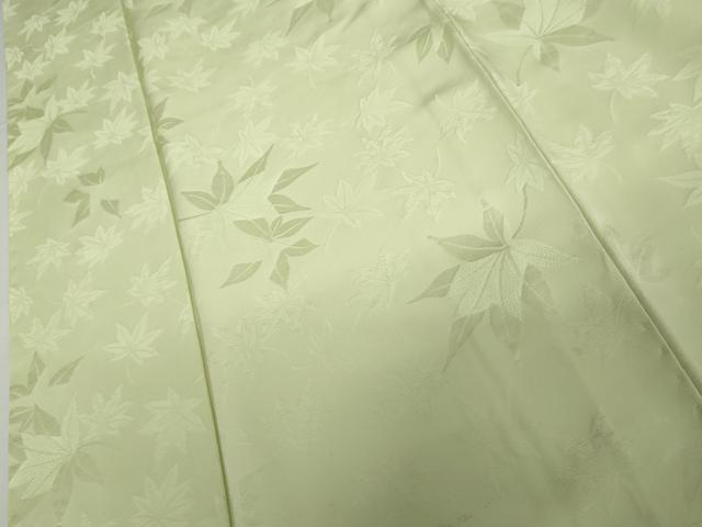 平和屋着物●上質な色無地　楓地紋　夏虫色　正絹　逸品　AABH7149cs