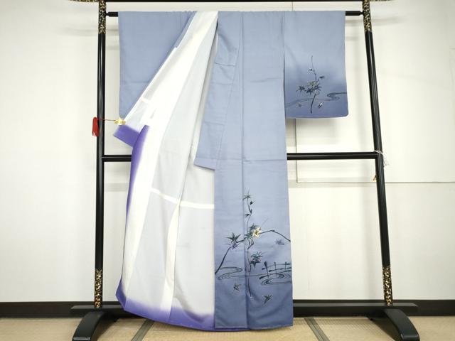 平和屋着物●訪問着　竜田川　暈し染め　金糸　金彩　洗える着物　未使用　AABH7151cs