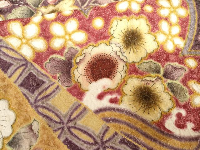 平和屋着物●豪華振袖　作家物　辻が花　暈し染め　金彩　金通し地　正絹　逸品　AABH7158cs