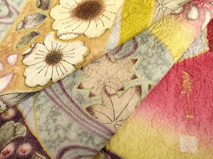 平和屋着物●豪華振袖　作家物　辻が花　暈し染め　金彩　金通し地　正絹　逸品　AABH7158cs