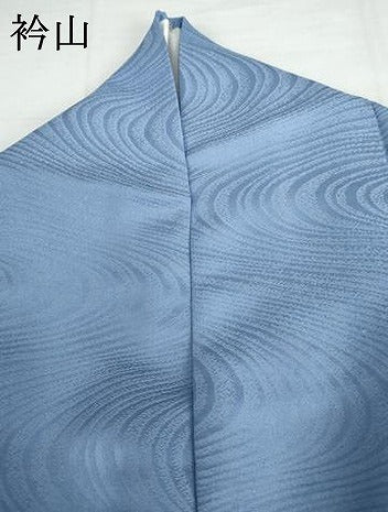 平和屋着物●上質な色無地　流水地紋　青藤色　正絹　逸品　AABH7163cs