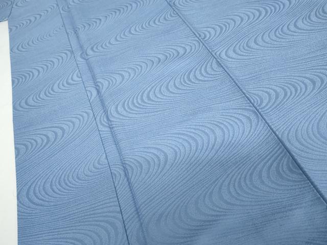 平和屋着物●上質な色無地　流水地紋　青藤色　正絹　逸品　AABH7163cs