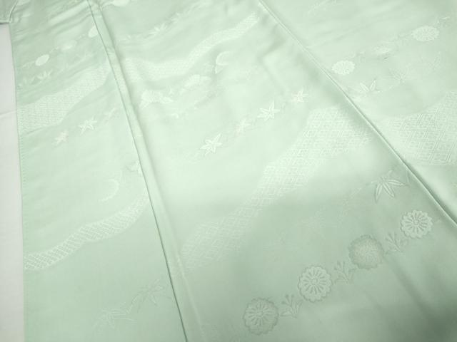 平和屋着物●上質な色無地　草花地紋　青磁鼠色　正絹　逸品　AABH7168cs 平和屋着物○上質な色無地 草花地紋 青磁鼠色 正絹 逸品 AABH7168cs