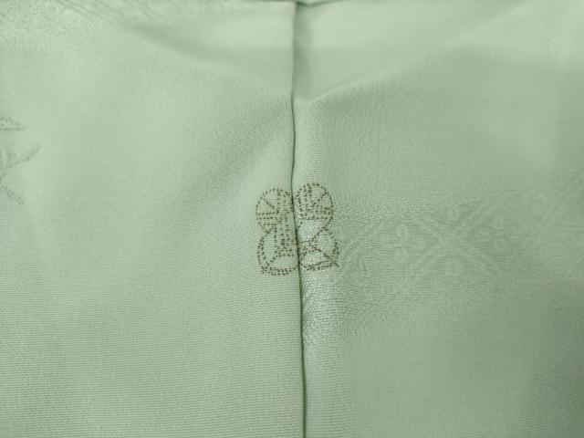 平和屋着物●上質な色無地　草花地紋　青磁鼠色　正絹　逸品　AABH7168cs 平和屋着物○上質な色無地 草花地紋 青磁鼠色 正絹 逸品 AABH7168cs