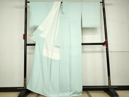 平和屋着物●上質な色無地　紗綾形地紋　千草鼠色　やまと誂製　正絹　逸品　AABH7169cs
