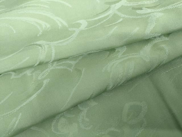 平和屋着物●上質な色無地　立波地紋　山葵色　正絹　逸品　未使用　AABH7170cs