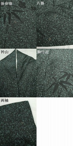 平和屋着物●染色家　岸上純平　訪問着　笹竹梅文　たたき染め　正絹　逸品　AABH7171cs