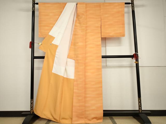 平和屋着物▼虹色創家　本郷大田子　小紋　霞文　暈し染め　正絹　逸品　AABH7174cs