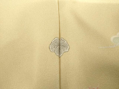 平和屋着物●訪問着　地紙花蝶芝文　暈し染め　金彩　正絹　逸品　AABH7180cs