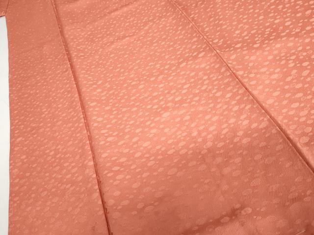 平和屋着物●上質な色無地　あられ地紋　鉛丹色　正絹　逸品　未使用　AABH7185cs