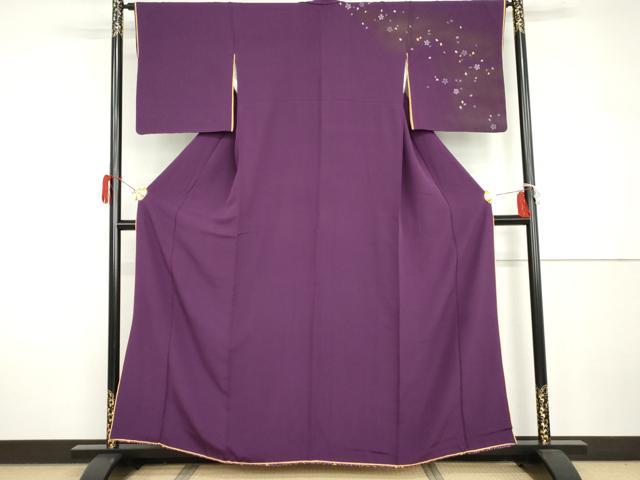 平和屋着物●訪問着　寿光織　舞花文　金糸　金彩　やまと誂製　正絹　逸品　AABH7192cs