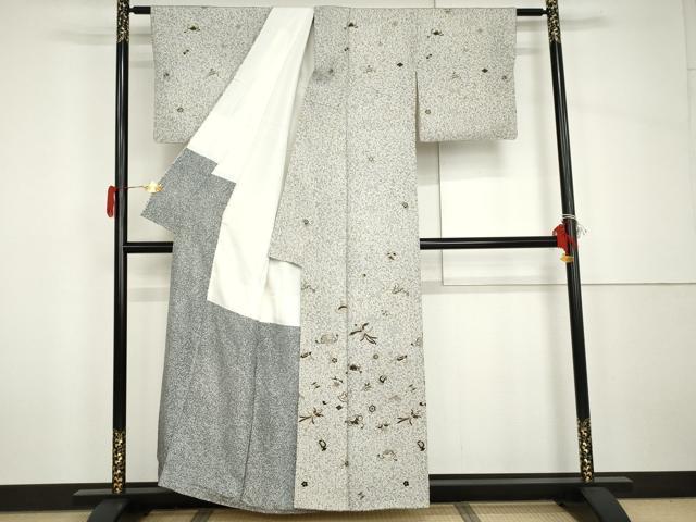 平和屋着物●訪問着　鳳凰吉祥宝尽くし　たたき染め　金彩　正絹　逸品　AABH7196cs 平和屋着物○訪問着 鳳凰吉祥宝尽くし たたき染め 金彩 正絹 逸品