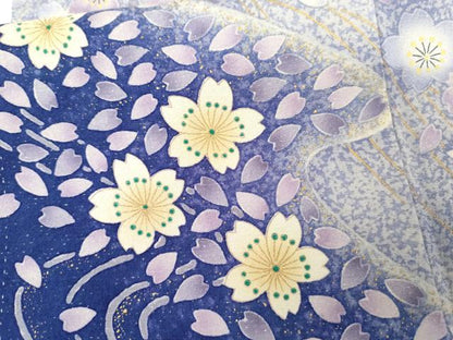 平和屋着物●豪華振袖　駒刺繍　流水花文　暈し染め　たたき染め　金彩　金通し地　正絹　逸品　AABH7201cs