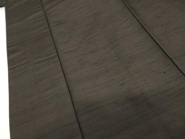 平和屋着物●男性　紬　色無地　赤墨色　正絹　逸品　AABH7204cs