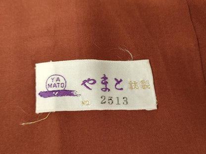 平和屋着物●本場黄八丈　綾織　格子　やまと誂製　正絹　逸品　AABH7205cs