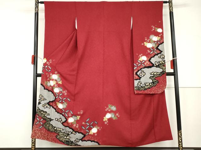 平和屋着物●豪華振袖　光琳菊　金彩　正絹　逸品　AABH7207cs