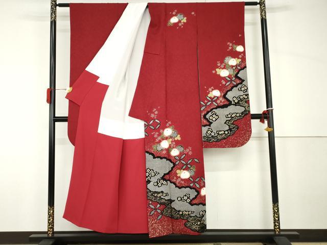 平和屋着物●豪華振袖　光琳菊　金彩　正絹　逸品　AABH7207cs