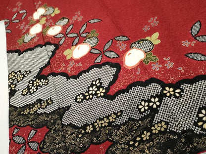 平和屋着物●豪華振袖　光琳菊　金彩　正絹　逸品　AABH7207cs