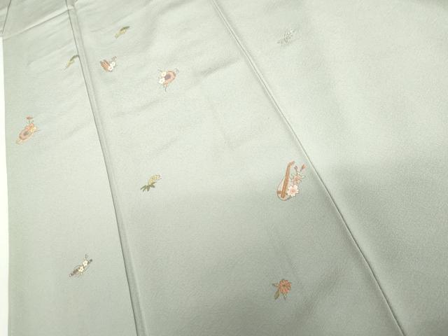 平和屋着物●総刺繍　訪問着　花楽器文　金糸　正絹　逸品　AABH7210cs