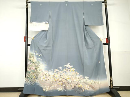 平和屋着物●京加賀友禅　松本健一　色留袖　飛鳥梅松文　暈し染め　反端付き　正絹　逸品　AABH7212cs