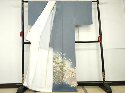 平和屋着物●京加賀友禅　松本健一　色留袖　飛鳥梅松文　暈し染め　反端付き　正絹　逸品　AABH7212cs