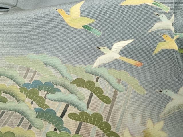 平和屋着物●京加賀友禅　松本健一　色留袖　飛鳥梅松文　暈し染め　反端付き　正絹　逸品　AABH7212cs