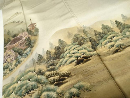 平和屋着物●豪華色留袖　作家物　泰常　樹林風景文　暈し染め　金彩　正絹　逸品　AABH7213cs