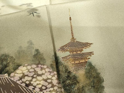 平和屋着物●豪華色留袖　作家物　泰常　樹林風景文　暈し染め　金彩　正絹　逸品　AABH7213cs