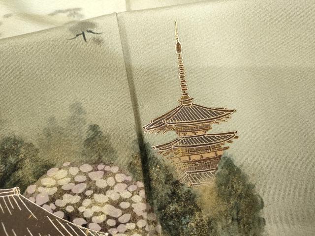 平和屋着物●豪華色留袖　作家物　泰常　樹林風景文　暈し染め　金彩　正絹　逸品　AABH7213cs