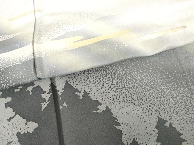 平和屋着物●染色作家　津室朱光　色留袖　重ね山樹林シルエット　暈し染め　金銀彩　正絹　逸品　AABH7214cs