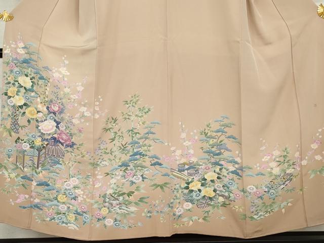 平和屋着物●本加賀友禅作家　染元千紅代表　寺西一紘　色留袖　松竹梅飾花文　正絹　逸品　AABH7215cs