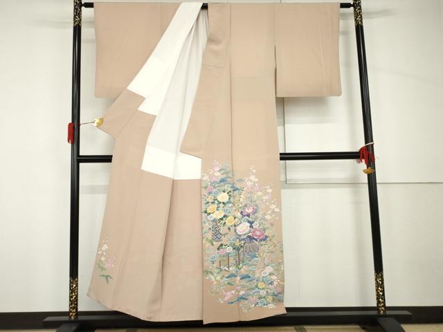 平和屋着物●本加賀友禅作家　染元千紅代表　寺西一紘　色留袖　松竹梅飾花文　正絹　逸品　AABH7215cs