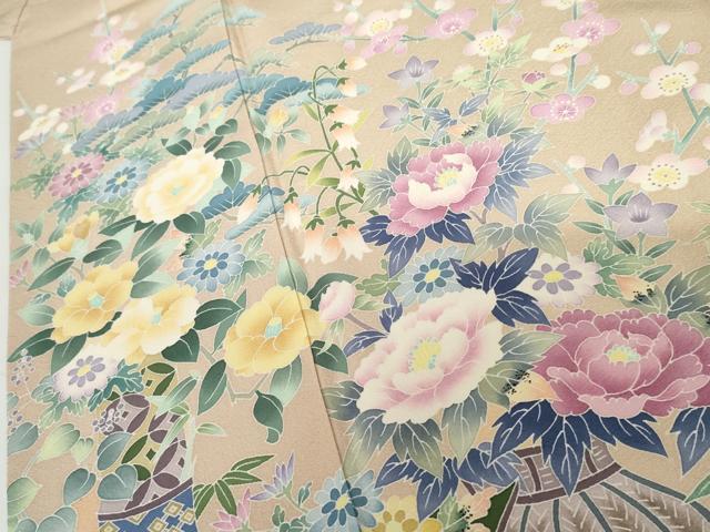 平和屋着物●本加賀友禅作家　染元千紅代表　寺西一紘　色留袖　松竹梅飾花文　正絹　逸品　AABH7215cs