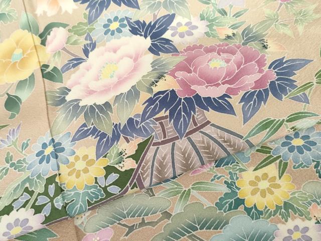 平和屋着物●本加賀友禅作家　染元千紅代表　寺西一紘　色留袖　松竹梅飾花文　正絹　逸品　AABH7215cs