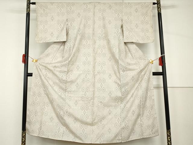 平和屋着物●本場大島紬　白大島　一元絣　亀甲花文　正絹　逸品　未使用　AABH7218cs