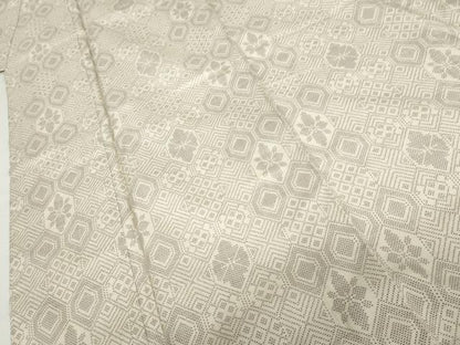 平和屋着物●本場大島紬　白大島　一元絣　亀甲花文　正絹　逸品　未使用　AABH7218cs