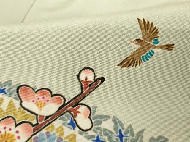 平和屋着物●本加賀友禅作家　小林賢一郎　色留袖　飛鳥草花文　暈し染め　正絹　逸品　AABH7219cs