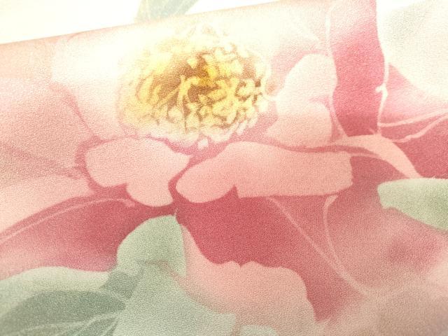 平和屋着物●訪問着　作家物　手描き　ろうけつ染　草花文　正絹　逸品　AABH7220cs