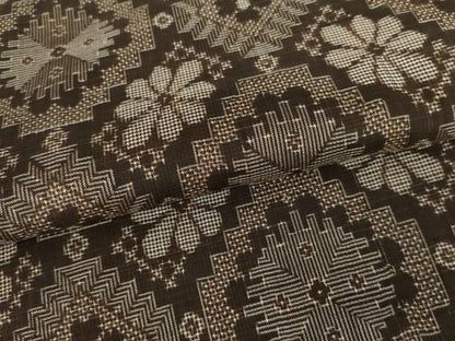平和屋着物●本場大島紬　龍郷絣　花菱文　正絹　逸品　未使用　AABH7222cs