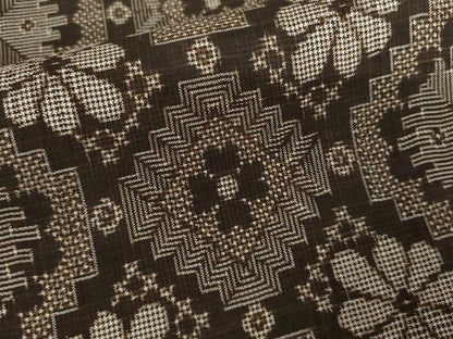 平和屋着物●本場大島紬　龍郷絣　花菱文　正絹　逸品　未使用　AABH7222cs