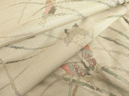 平和屋着物●本場大島紬　白大島　一元7マルキ　総絣　舞蝶文　正絹　逸品　未使用　AABH7224cs