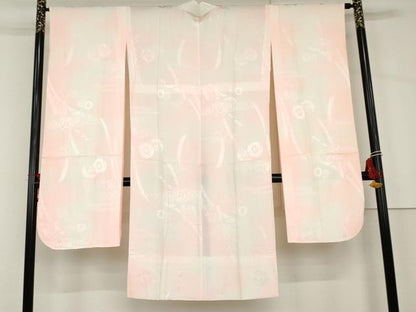 平和屋着物●振袖用長襦袢　無双仕立て　蔓帯花鼓地紋　暈し染め　正絹　逸品　AABH7227cs