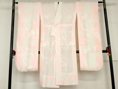 平和屋着物●振袖用長襦袢　無双仕立て　蔓帯花鼓地紋　暈し染め　正絹　逸品　AABH7227cs