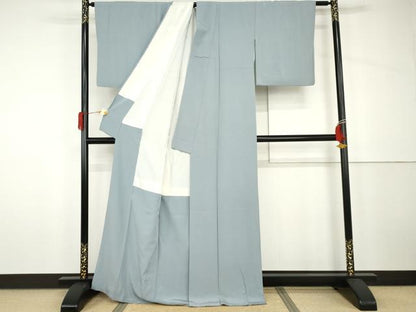 平和屋着物●上質な色無地　秘色色　正絹　逸品　AABH7228cs