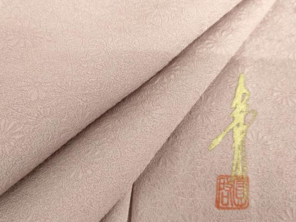 平和屋着物●本草木染作家　圓啓　色無地　花尽くし地紋　石竹色　正絹　逸品　AABH7230cs