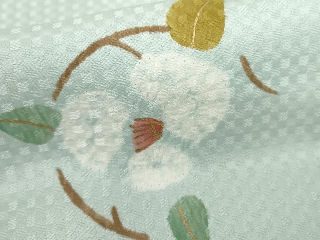 平和屋着物●上質な小紋　絞り　草花丸文　金彩　正絹　逸品　AABH7231cs