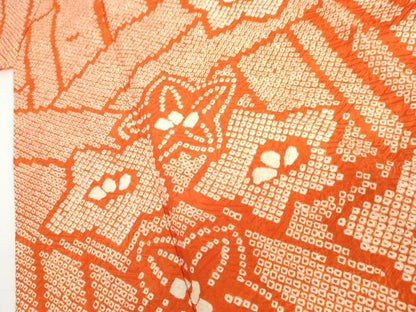 平和屋着物●豪華振袖　総絞り　笹竹花文　正絹　逸品　AABH7233cs