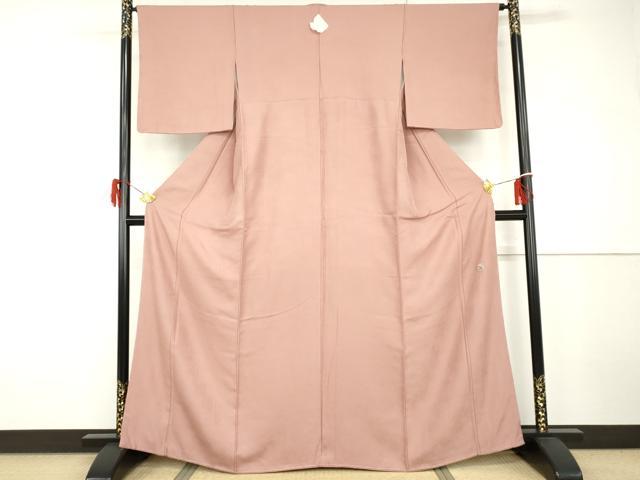 平和屋着物●京加賀友禅　百貫達雄監修　色無地　退紅色　正絹　逸品　未使用　AABH7235cs