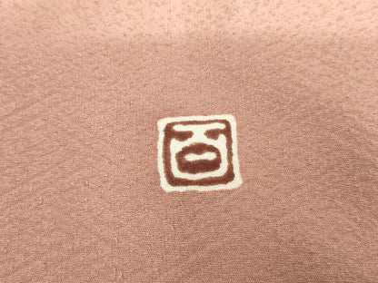 平和屋着物●京加賀友禅　百貫達雄監修　色無地　退紅色　正絹　逸品　未使用　AABH7235cs